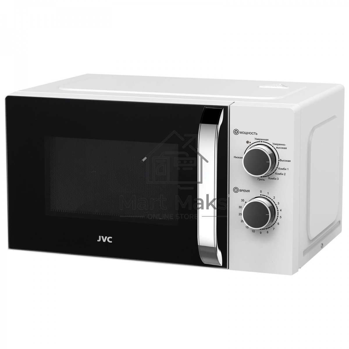 Микроволновая печь JVC JK-MW210MG белый, 20 л, 700 Вт, переключатели - поворотный механизм