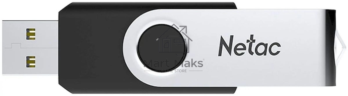 Флешка USB R/W Netac U505, 4ГБ, USB 2.0, черный/серебристый, NT03U505N-004G-20BK