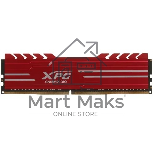 Оперативная память XPG Gammix D10, DDR4, 16GB (1x16GB), 3000MHz, CL16, DIMM, с радиатором, красный