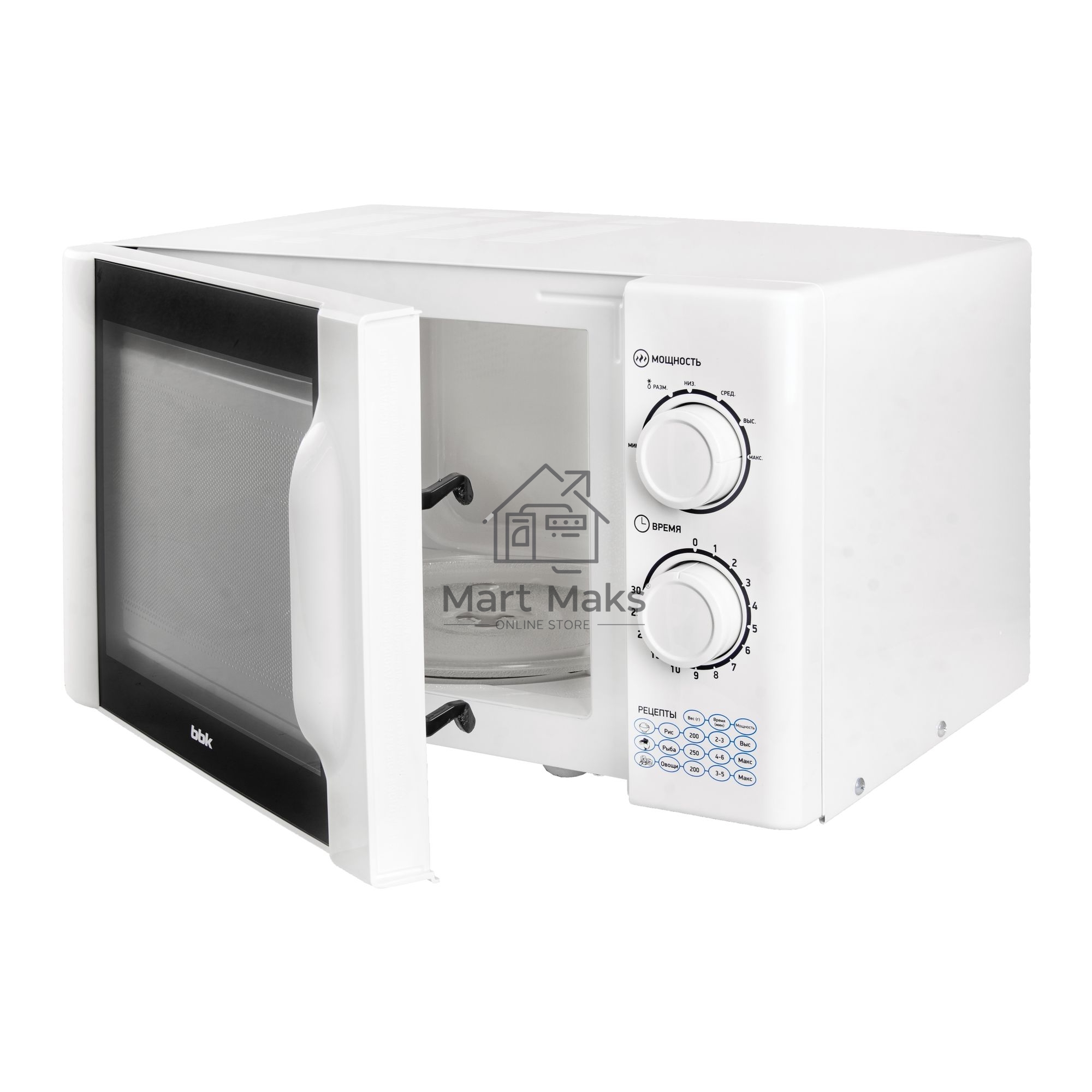 Микроволновая печь BBK 23MWS-927M/W белый, 23 л, 900 Вт, сенсор/поворотный механизм