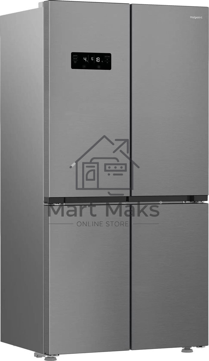 Холодильник Hotpoint HFP4 625I X нержавеющая сталь, трёхкамерный, 376/165л, морозилка снизу, No Frost, Side by Side