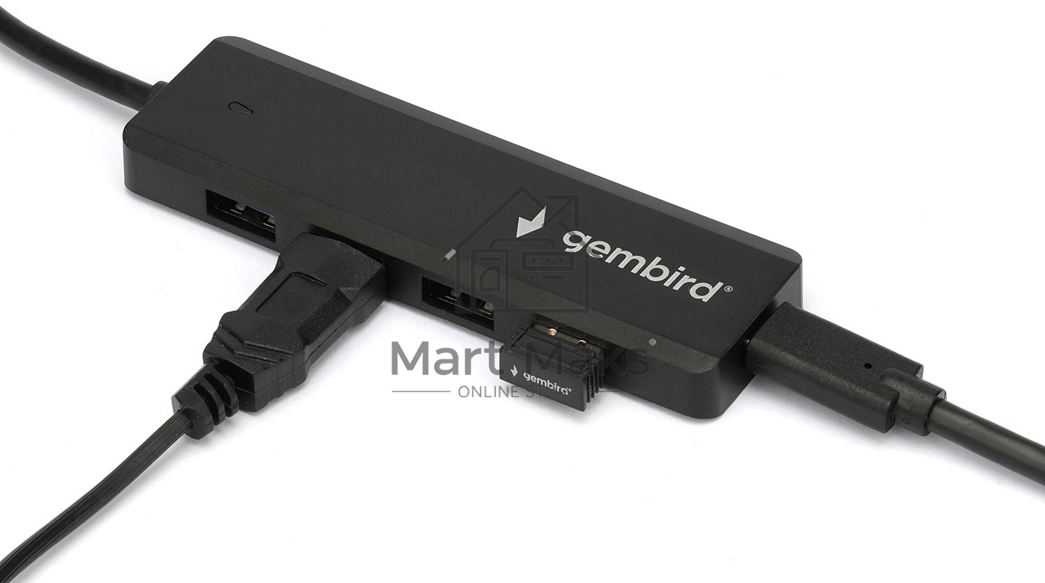 Концентратор USB 3.0 Gembird UHB-C424, 4 порта, кабель Type-C 19см, с доп питанием (Type-C)