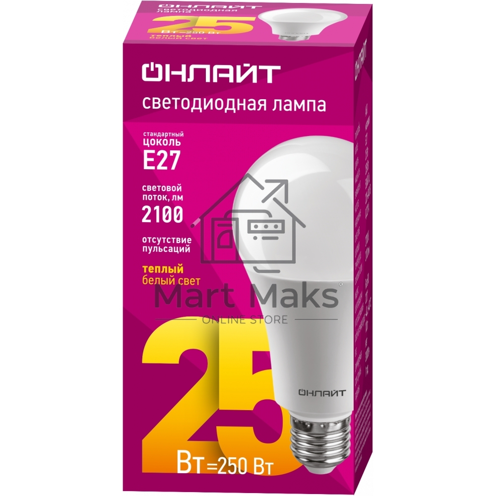 Лампа светодиодная ОНЛАЙТ 61 953 LED 25 вт Е27 теплый