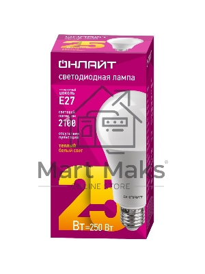 Лампа светодиодная ОНЛАЙТ 61 953 LED 25Вт Е27 теплый