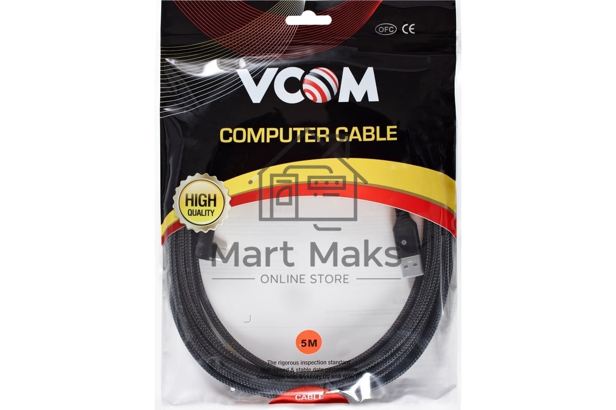 Кабель VCOM CU413M-5M USB3.2 New VR Gen1 AM/CM 5Gbs для Oculus 5м,