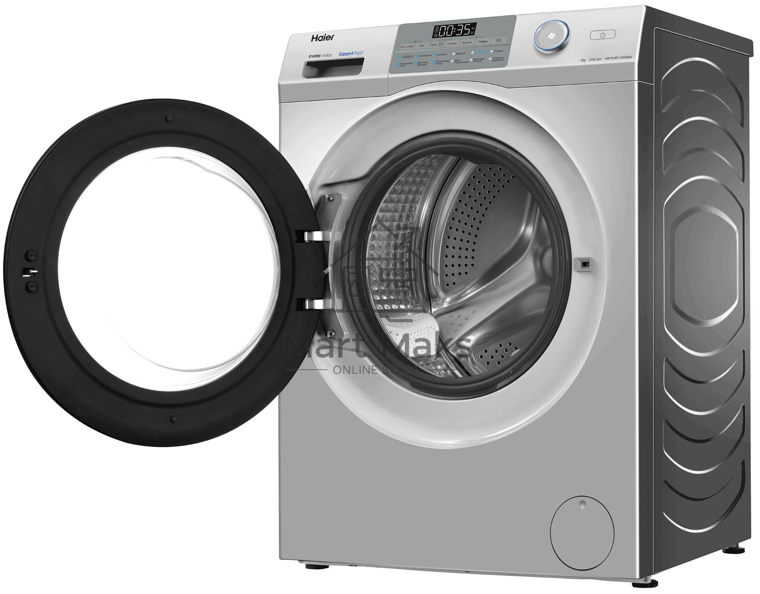 Стиральная машина Haier HW70-BP12959BSE серебристая, загрузка фронтальная 7кг, 1200 об/мин., класс: A+++