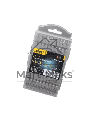 Набор двухсторонних бит 10 шт Deli DL6903 PH2*110мм, сталь S2 с твердостью 58-60HRC, пласт.кейс