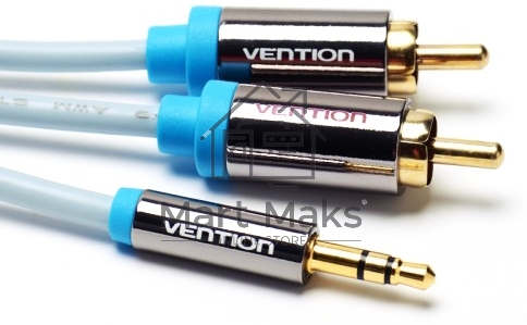 Кабель Vention аудио Jack 3,5 mm M/2RCA M - 3 м черный