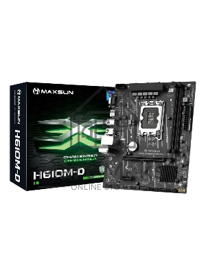 Материнская плата Maxsun MS-Challenger H610M-D, LGA 1700, Intel H610, 2xDDR4, 3xSATA, 1xM.2, 1xPCIe 4.0 x16, 1xPCIe x1, 1xHDMI, 1xVGA, 1x 1Gb LAN, 2xUSB 3.2 Gen 1, 4xUSB 2.0, 3x3.5 мм, 5.1, mATX