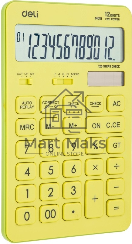 Калькулятор настольный Deli Touch EM01551 желтый 12-разр.