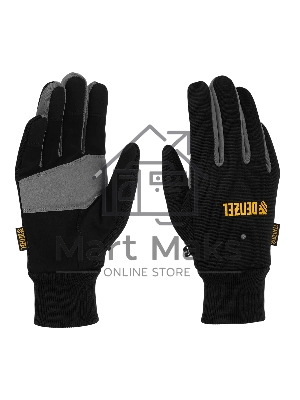 Перчатки универсальные Denzel 68092 двойные, работа с сенсорным экраном, вязаная манжета, размер 8