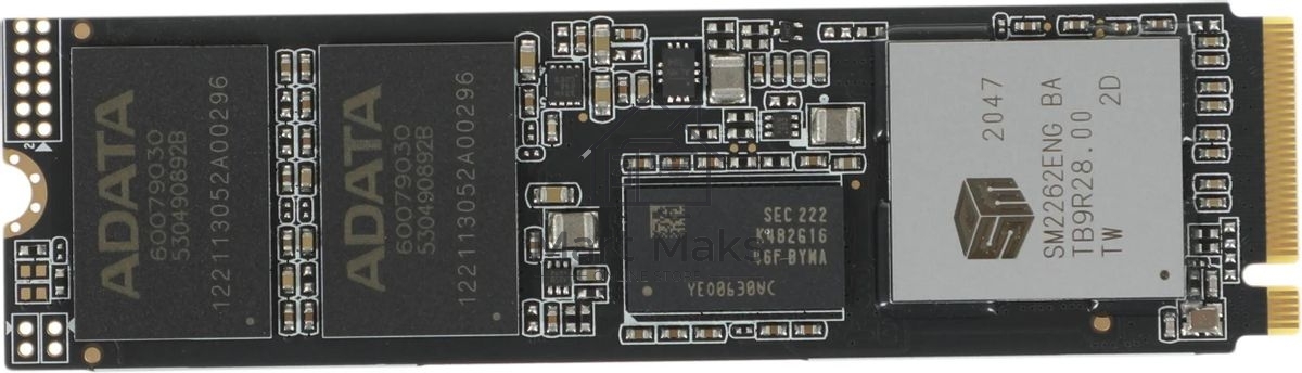 Накопитель SSD XPG SX8200 Pro, 512 ГБ, PCIe 3.0 x4, M.2 2280, NVMe, R/W 3350/2350, с радиатором