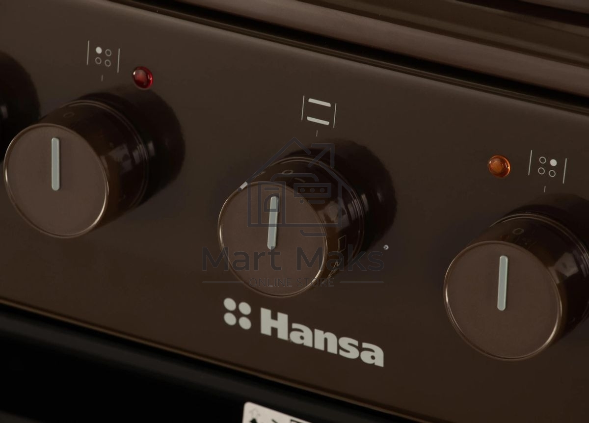 Плита электрическая Hansa FCEB53000 коричневый, конфорок 4 шт, духовка 69 л, 50 см x 85 см x 60 см