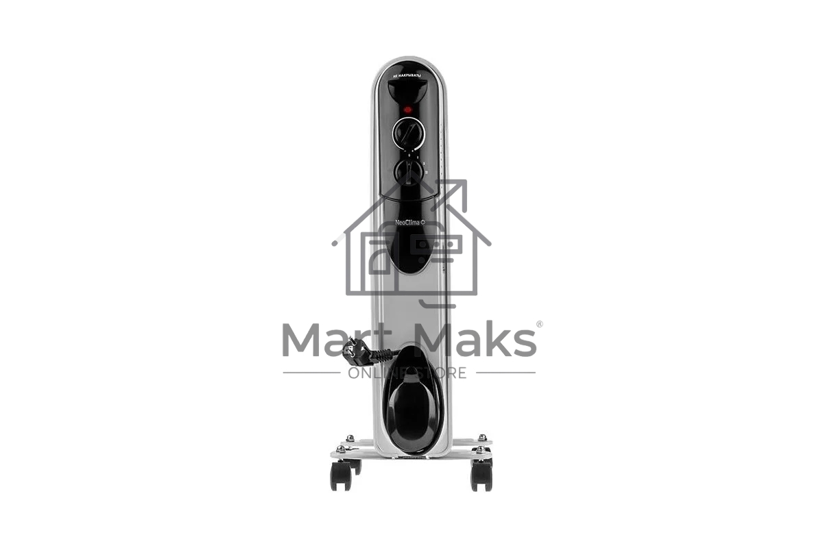 Масляный обогреватель Neoclima NC 9307 белый/черный, 1500 Вт, 15 м2, термостат 28742