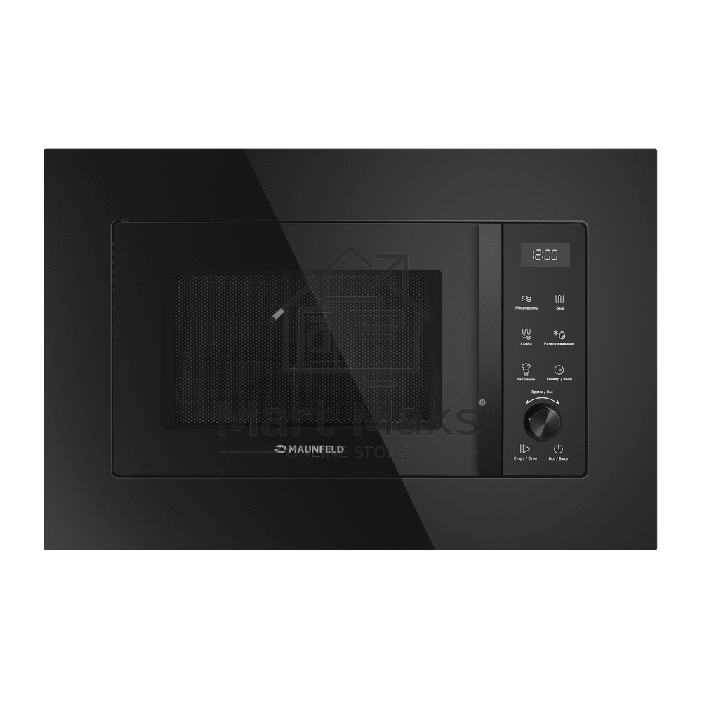 Микроволновая печь встраиваемая Maunfeld JBMO1225FSGB02 чёрный, 25 л, 900 Вт, переключатели - поворотный механизм/сенсор