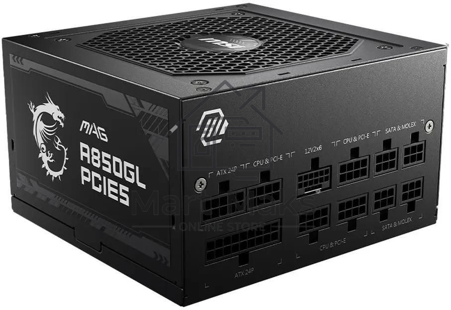 Блок питания MSI MAG A850GL PCIE5, 850W, 80+ Gold, полностью модульный, ATX 3.0, PCIE5