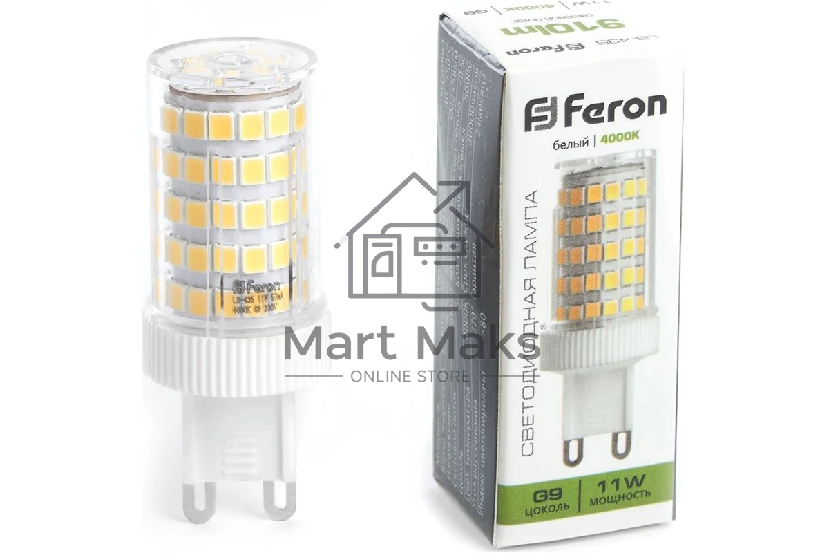 Лампа светодиодная FERON LB-435 (38150) 11 вт 230в G9 белый капсульная