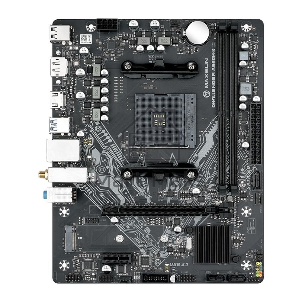 Материнская плата Maxsun MS-Challenger A520M-K WIFI A520, AM4, 2*DDR4, 1*PCIEx16, 1*PCIEx1, 2*M.2, 4*USB3.2Gen1, 6*USB2.0, 3*SATA3.0, 1G, VGA, HDMI, M-ATX, RTL