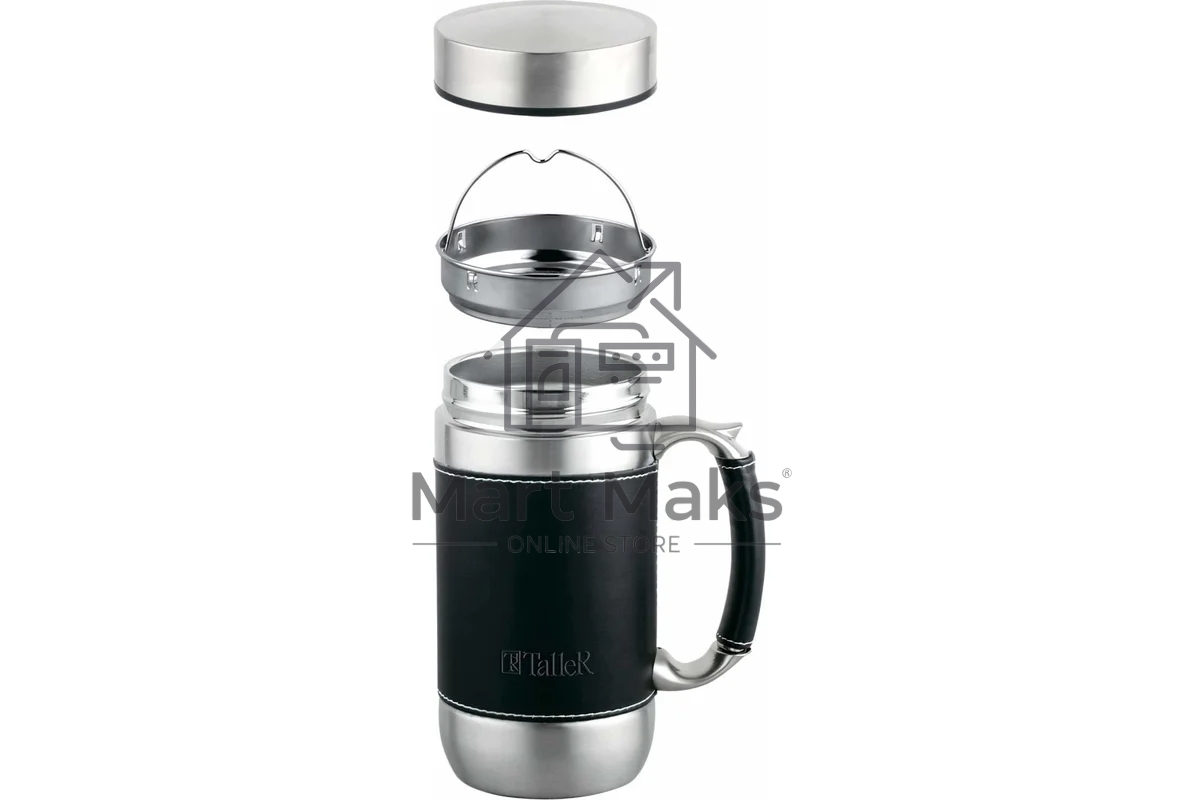 Термокружка TalleR TR-22406 стальная 0,45 л Blake/Блэйк, полировка матовая, съемный фильтр с ручкой