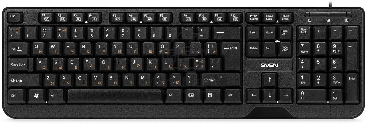 Комплект клавиатура + мышь SVEN KB-S330C черный (104+12Fn)+3кл, 1200DPI)