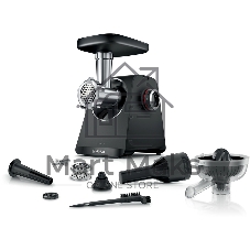 Мясорубка электрическая Bosch MFWS430B черный, 1900 Вт, 2.5 кг/мин, реверс, насадки - 6