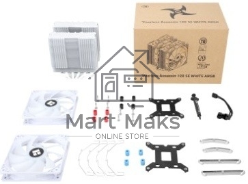 Кулер для процессора Thermalright Peerless Assassin 120 SE White ARGB (4-pin PWM, 155mm, Ni/CU, 6x6mm, ARGB, 2x120mm, 66.17CFM, 25.6dBA, 1550RPM, S: 1700, 1200, 115X, AM5, AM4)