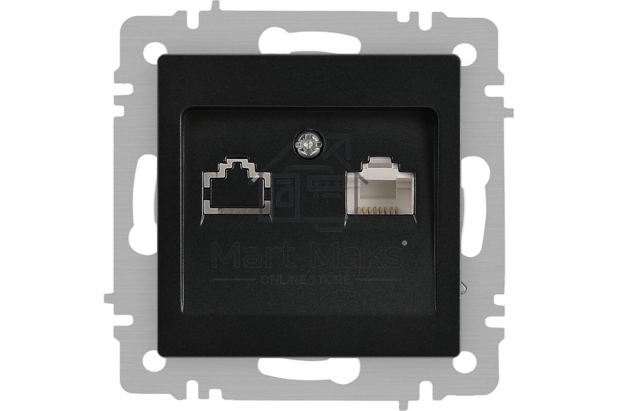 Розетка Intro Accent 6-303-05 информационная RJ45 IP20 СУ антрацит Б0063634