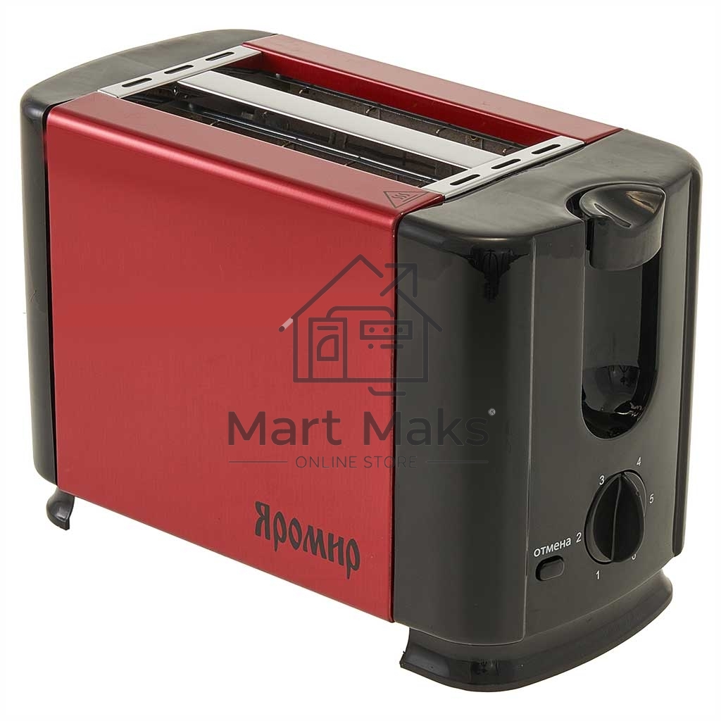 Тостер ЯРОМИР ЯР-602 красный с черным