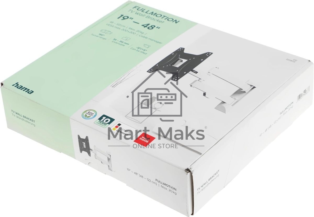 Кронштейн для телевизора Hama 00220855 черный/белый 19