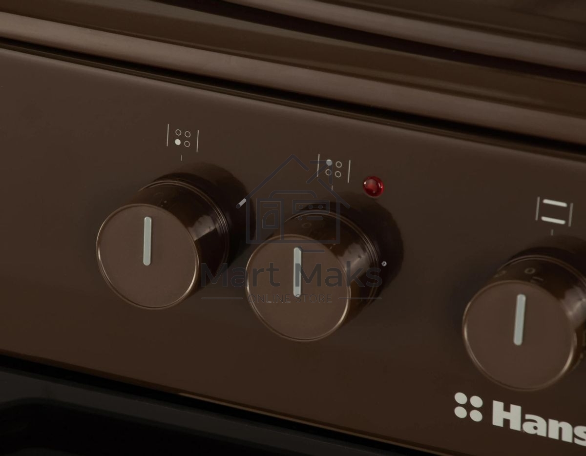 Плита электрическая Hansa FCEB53000 коричневый, конфорок 4 шт, духовка 69 л, 50 см x 85 см x 60 см