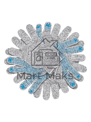 Перчатки трикотажные Сибртех х/б, 200 пар, ПВХ точка, 4 нити, 10 класс