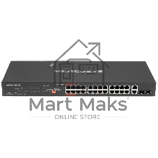 Коммутатор Mercusys MS128GP, 24×1 Гбит/с PoE + 2×1 Гбит/с + 2×1 Гбит/с SFP, неуправляемый