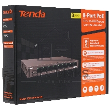 Коммутатор Tenda TEF1109P-8-63W, 8×100 Мбит/с PoE + 1×100 Мбит/с Uplink, неуправляемый