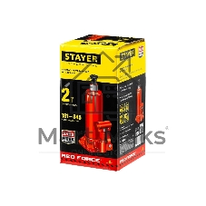 Домкрат STAYER 43160-2_z01 гидравлический бутылочный red force 2т 181-345мм