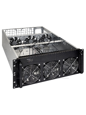 Корпус для майнинга ExeGate EX288960RUS Pro 8-650 <без БП, 2*USB, 6*fan 120мм, места под: 8 видеокарт, 1 БП>
