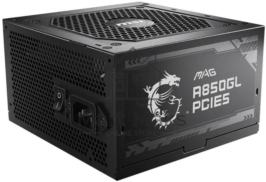 Блок питания MSI MAG A850GL PCIE5, 850W, 80+ Gold, полностью модульный, ATX 3.0, PCIE5