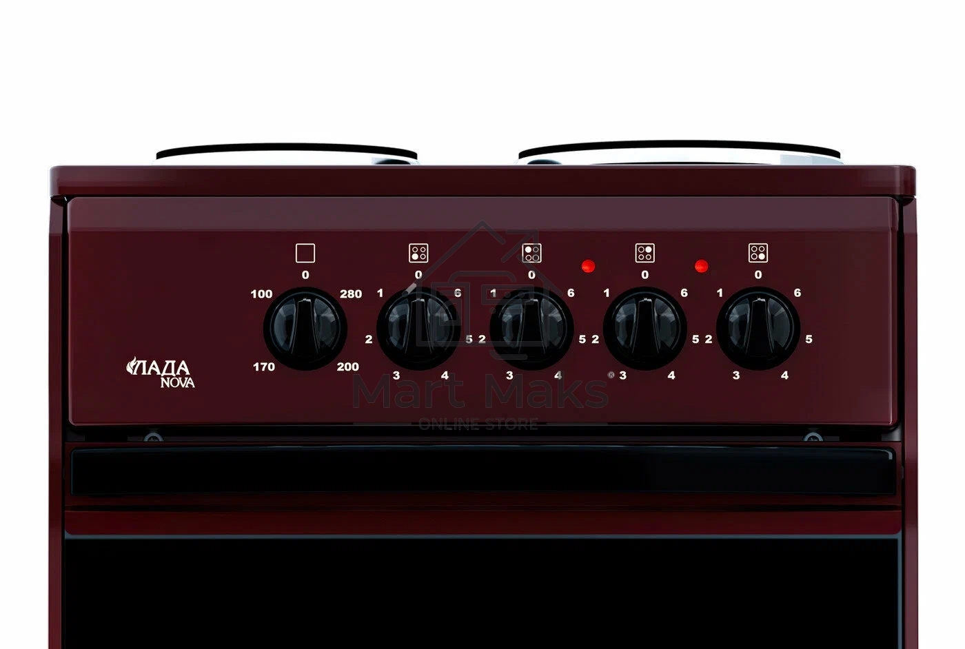 Плита электрическая Лада Nova AE 14027 B коричневый, конфорок 4, духовка 50 л, 50 см x 85 см x 54 см