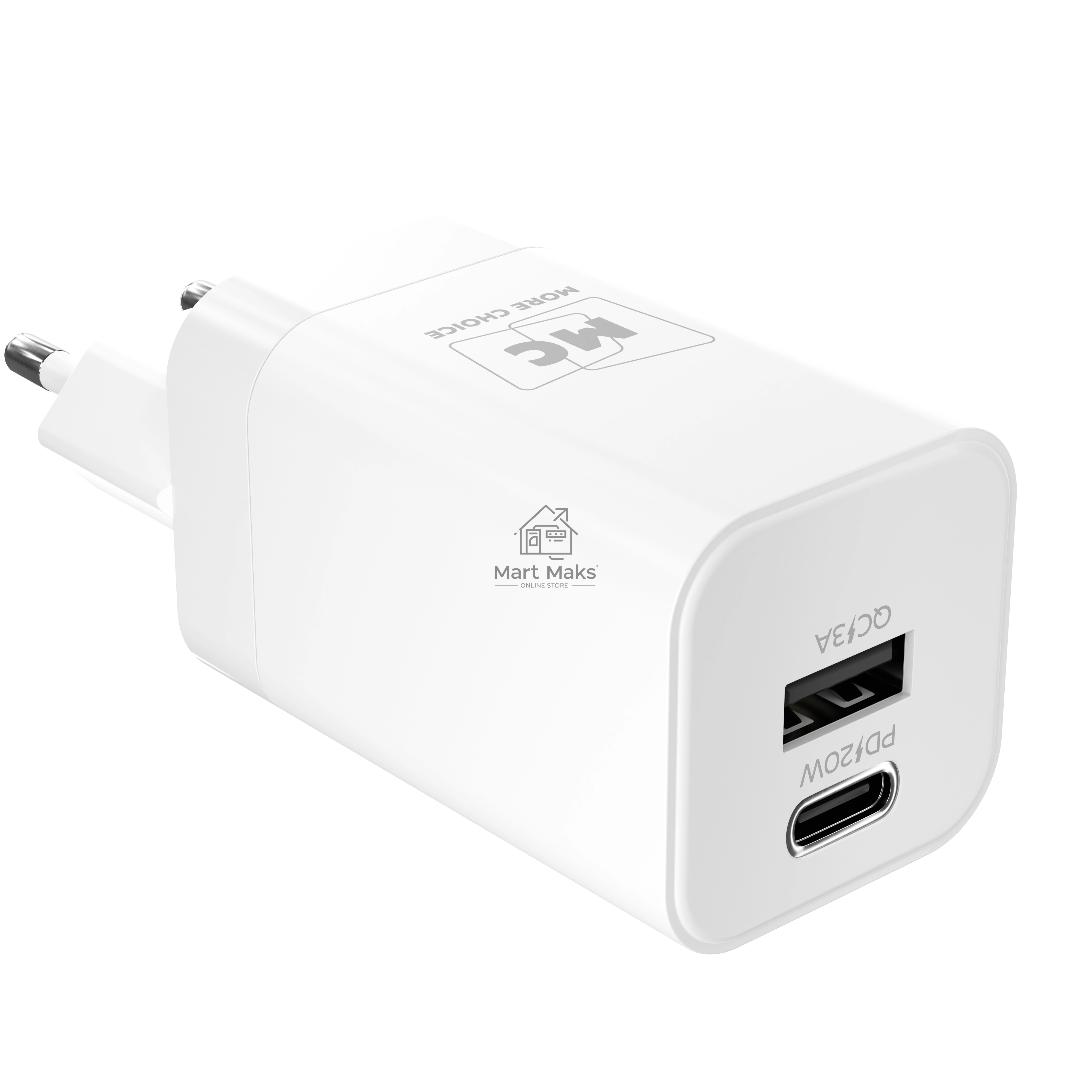 Зарядное устройство MORE CHOICE (4620202555793) NC85a 1USB+1Type-C 3.0A PD 20W+QC3.0 Type-C Type-C, белый