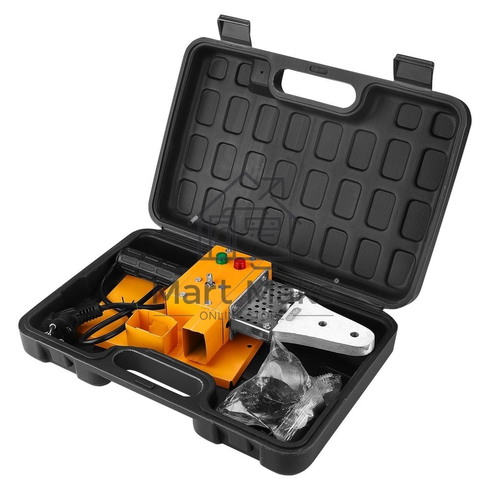 Аппарат для сварки полипропиленовых труб с металлической станиной DEKO RPPWM1600W в пластиковом кейсе, 3 насадки (20-32