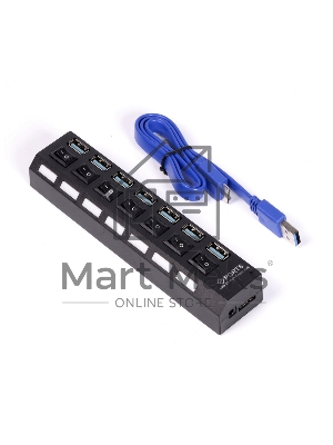 USB-хаб Smartbuy (SBHA-7307-B) USB 3.0 хаб + выкл., 7 портов, черный