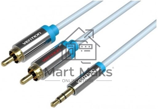 Кабель Vention аудио Jack 3,5 mm M/2RCA M - 3 м черный