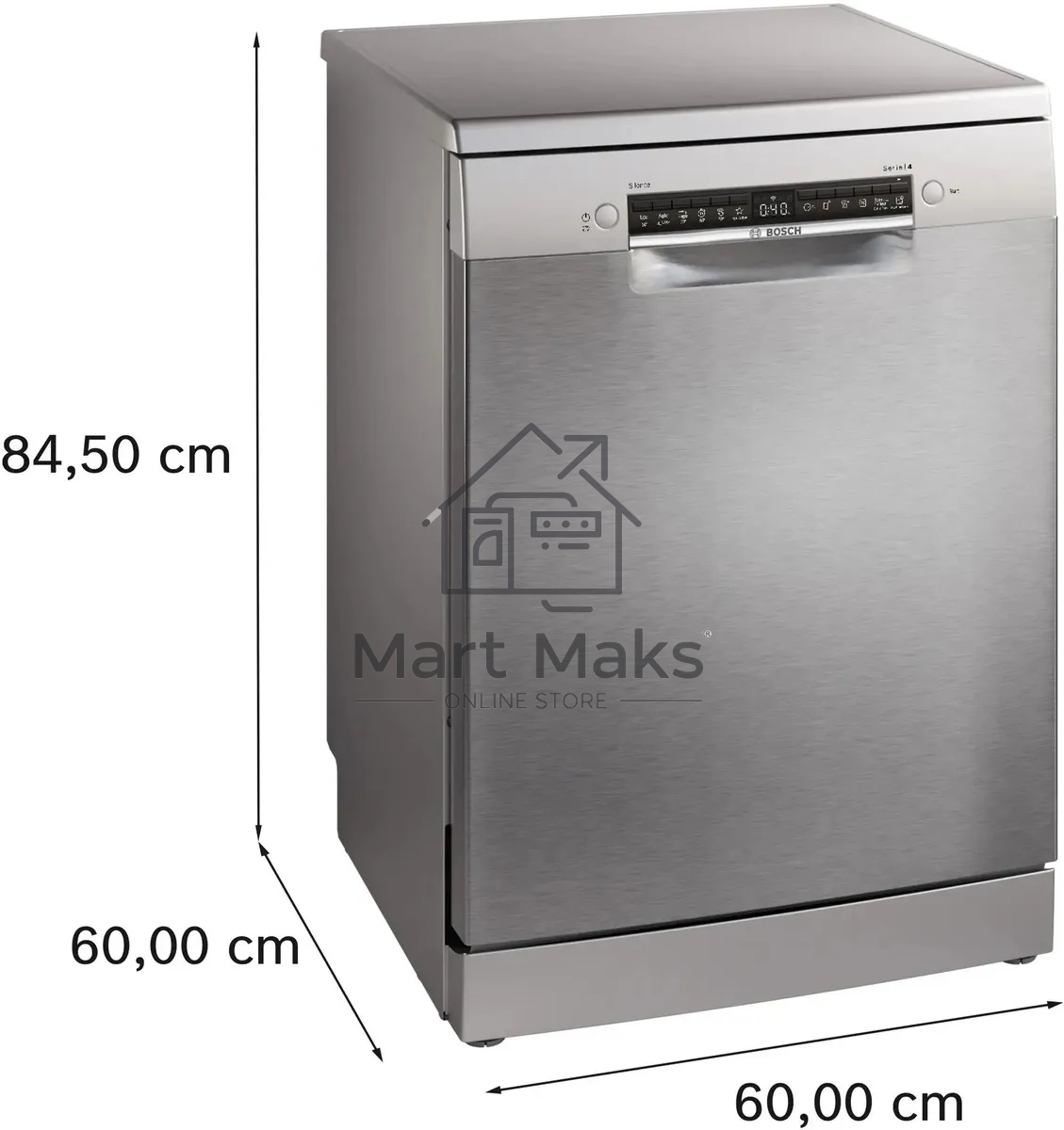Посудомоечная машина Bosch Serie 4 SMS4HVI00E, серебристый, 60 см, 14 компл., 46 дБ, класс D