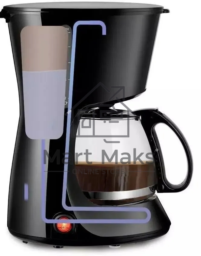 Кофеварка капельная Kitfort КТ-7260 черный/нержавеющая сталь, исп. кофе - молотый, 0,6 л, 550 Вт