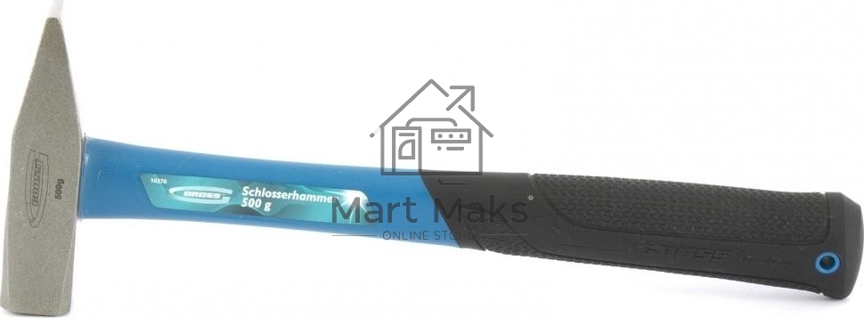 Молоток слесарный Gross 10276 500 г, квадратный боек, фиберглассовая обрезиненная рукоятка