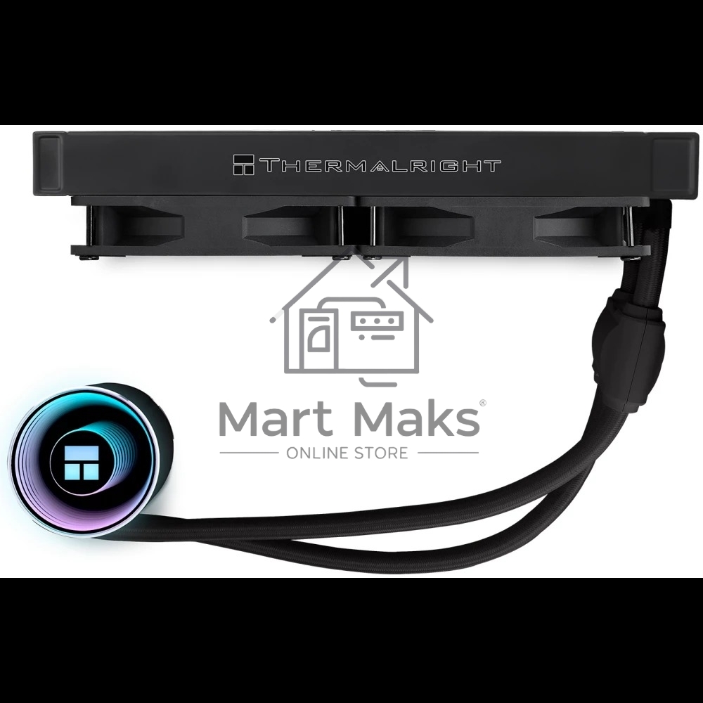 Водяное охлаждение для процессора Thermalright Frozen Notte 240 черный ARGB V2 (240mm, Black, ARGB/ Fans: 2x120mm, 72.37CFM, 27.7dBA, 2000RPM/ Pump height 54mm, 28dBA, 5300RPM, Rad thickness 27mm/ S: 1200, 1700, 1851, 2011, 2066, 115X, AM2, AM2+, AM3, AM3