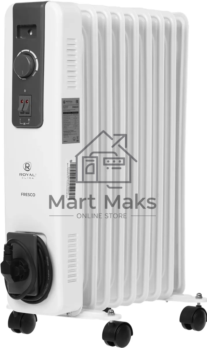Радиатор масляный Royal Clima ROR-FR9-2000M 2000Вт белый/черный Радиатор масляный Royal Clima ROR-FR9-2000M 2000Вт белый/черный