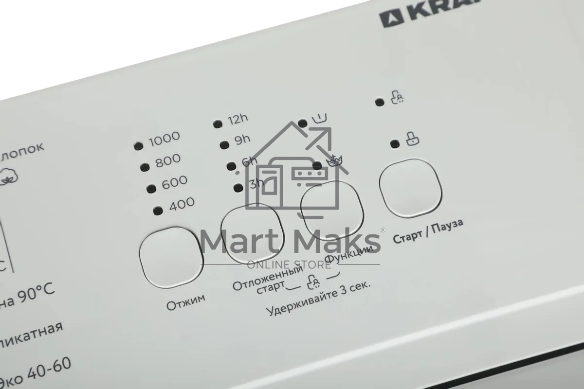 Стиральная машина Kraft KF-UME6201W белый, загрузка вертикальная 6 кг, 1000 об/мин., класс: А+++