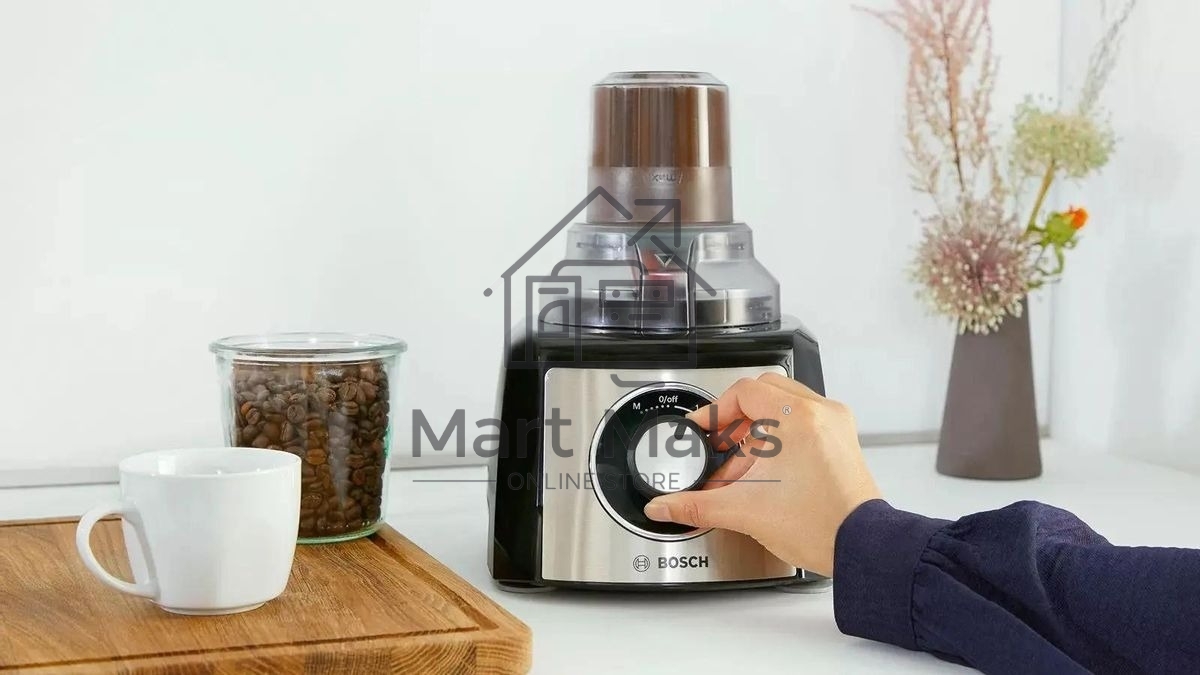 Кухонный комбайн Bosch MCM3501M 800 Вт, Скорости: 2, Блендер 1 л, Чаша 2.3 л, Цвет черны/серебристый