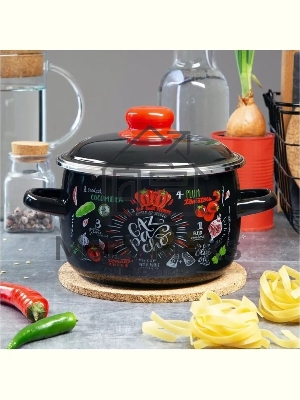 Кастрюля Appetite 1RC201M Gazpacho с крышкой, сферическая эмалированная 4 л