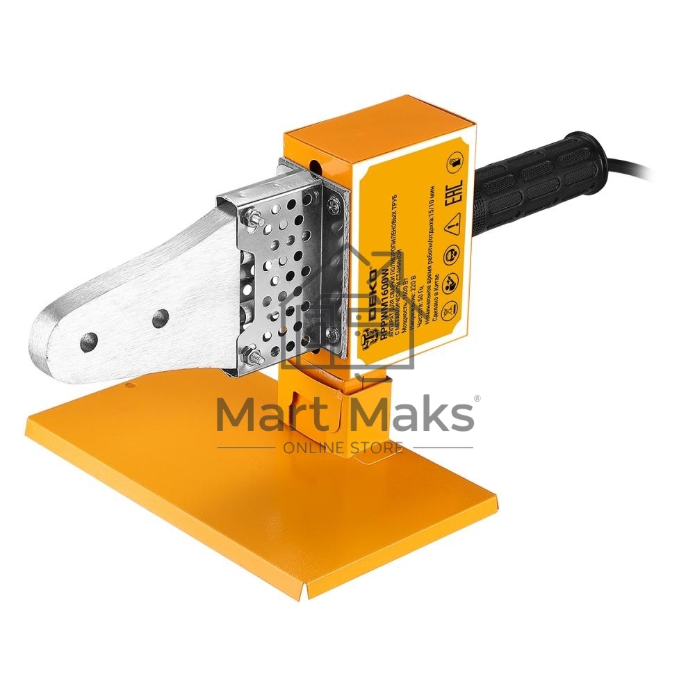 Аппарат для сварки полипропиленовых труб с металлической станиной DEKO RPPWM1600W в пластиковом кейсе, 3 насадки (20-32